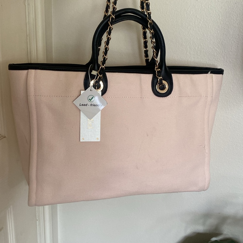Le Miel Chic Beige and Black Tote Bag